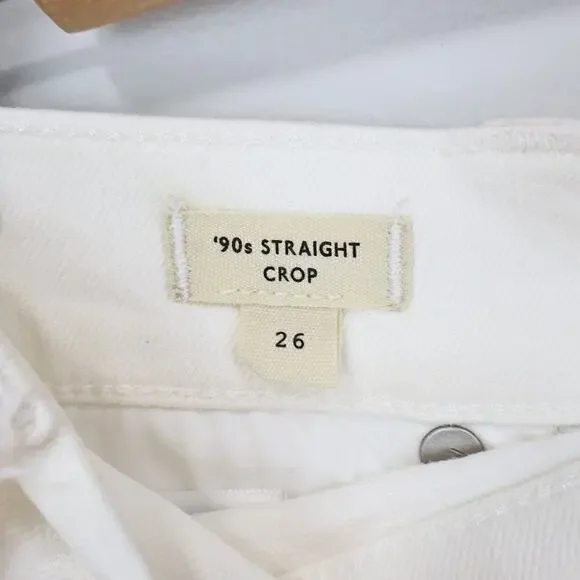 Madewell The '90s Straight Crop Jean Tile White Size 26 - Picture 5 of 11
